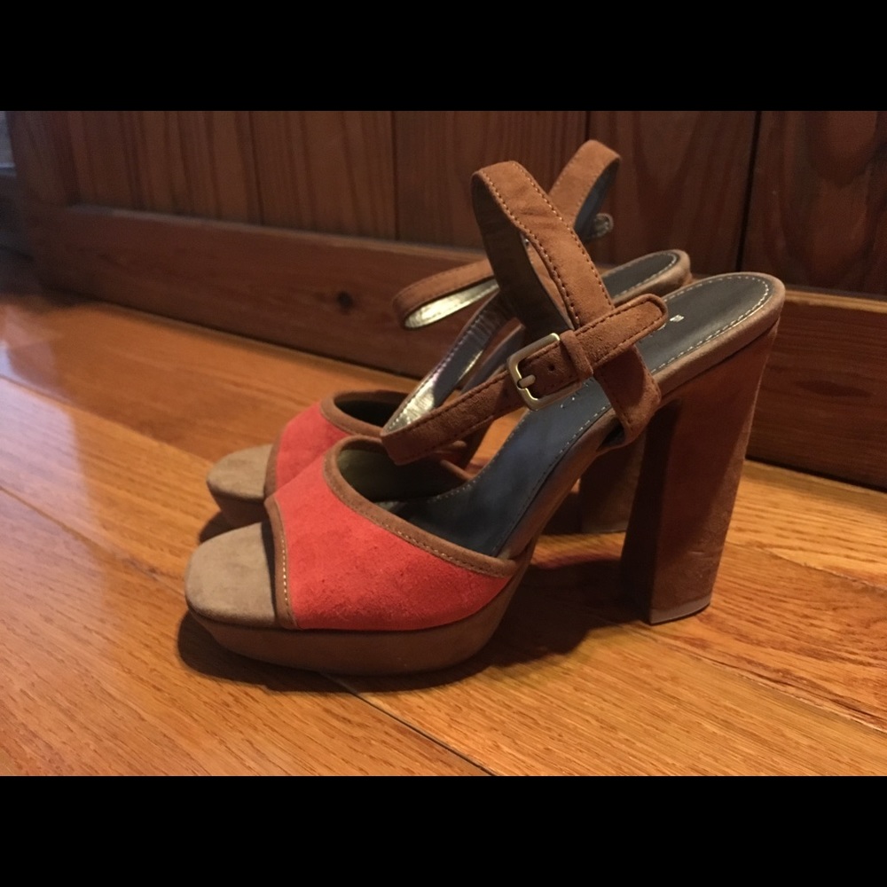 Suede platform heels